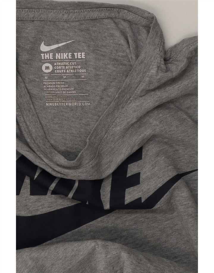 Nike Mens Athletic Cut Graphic T-Shirt Top Medium Grey Flecked