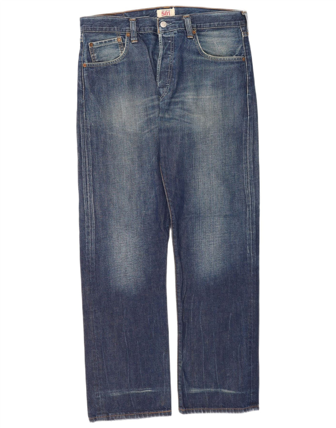 Levi's Mens 501 Straight Jeans W34 L32 Blue Cotton