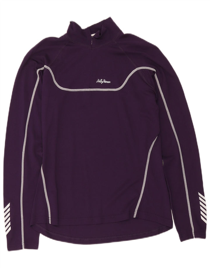 Helly Hansen Womens Zip Neck Pullover Tracksuit Top UK 18 XL Purple