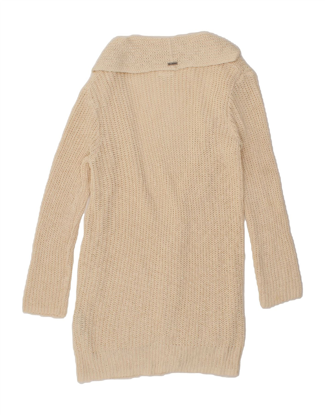 BILLABONG Womens Longline Open Cardigan Sweater UK 10 Small Off White Vintage Billabong and Second-Hand Billabong from Messina Hembry 