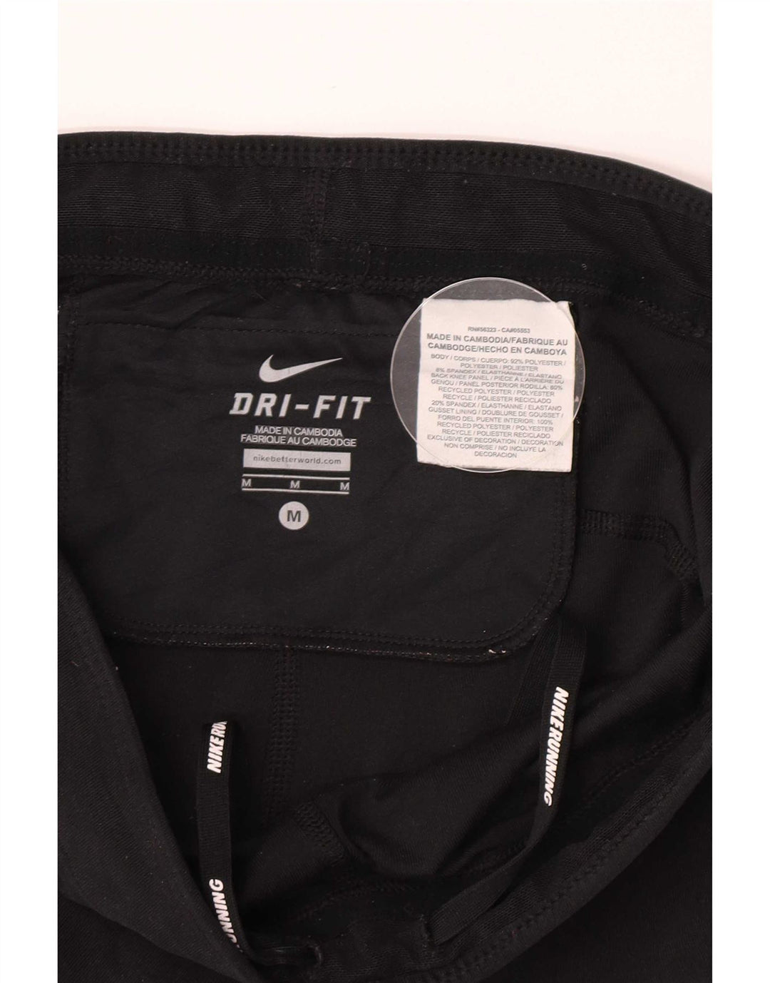 Nike Womens Dri Fit Leggings UK 12 Medium Black Polyester