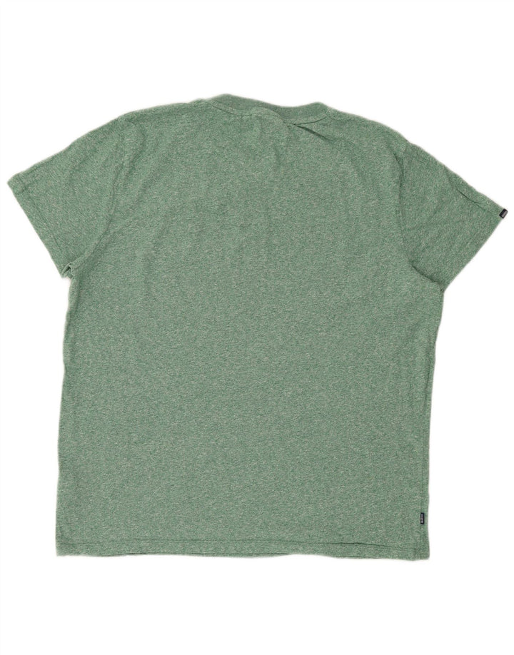 SUPERDRY Mens T-Shirt Top 2XL Green Flecked Cotton