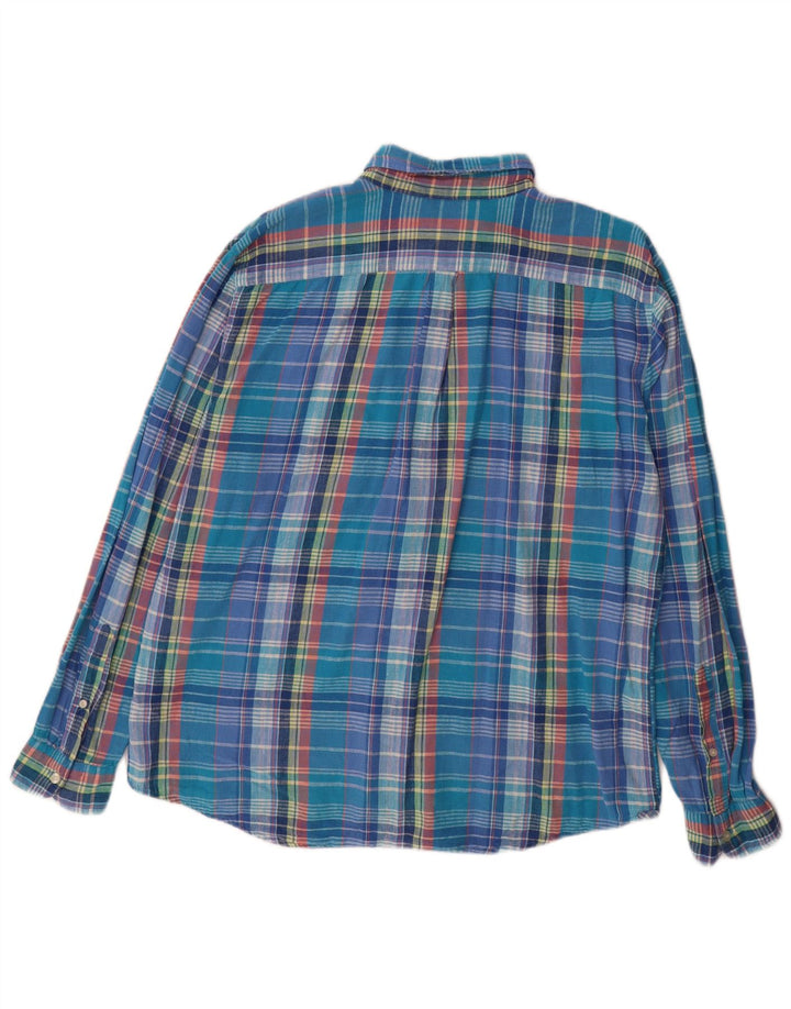 DOCKERS Mens Slim Fit Flannel Shirt XL Blue Check