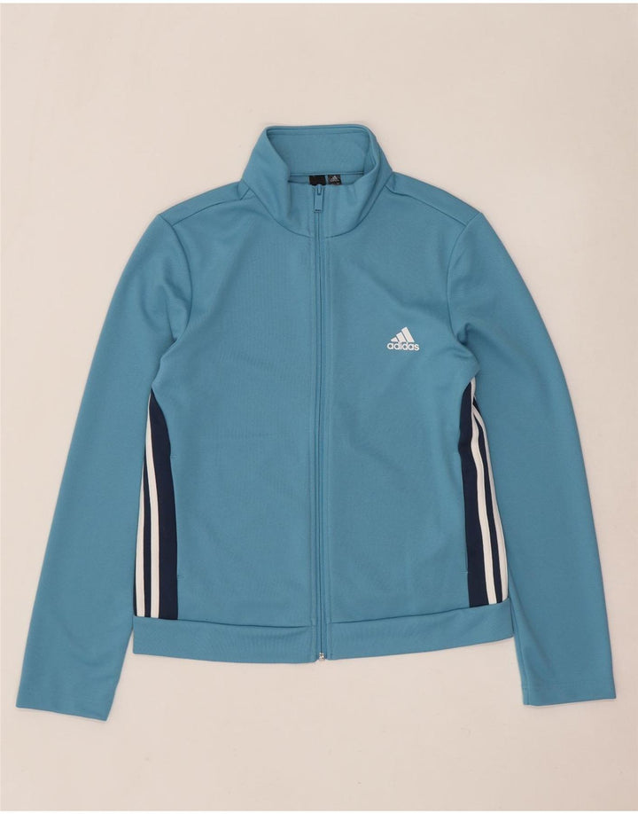 Adidas Womens Tracksuit Top Jacket UK 161/18 Large Blue Colourblock