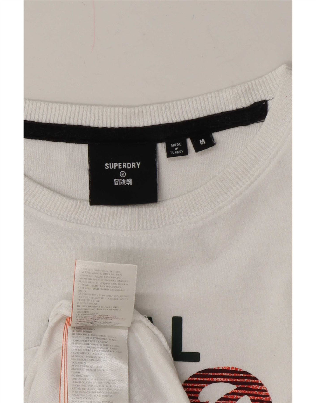 Superdry Mens Graphic T-Shirt Top Medium White Cotton