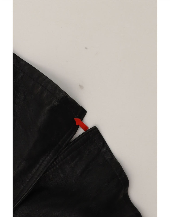 JEANSERIA DEL CORSO Mens Leather Jacket UK 42 XL Black Leather Vintage Jeanseria Del Corso and Second-Hand Jeanseria Del Corso from Messina Hembry 