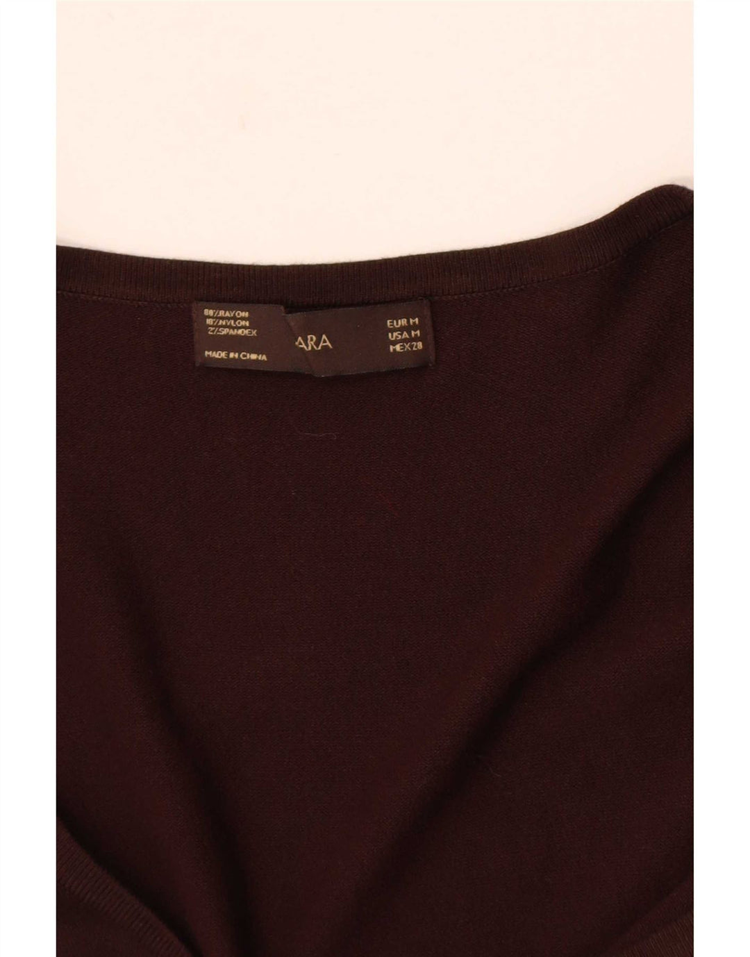 Zara Womens Long Sleeve A-Line Dress UK 12 Medium Brown Rayon