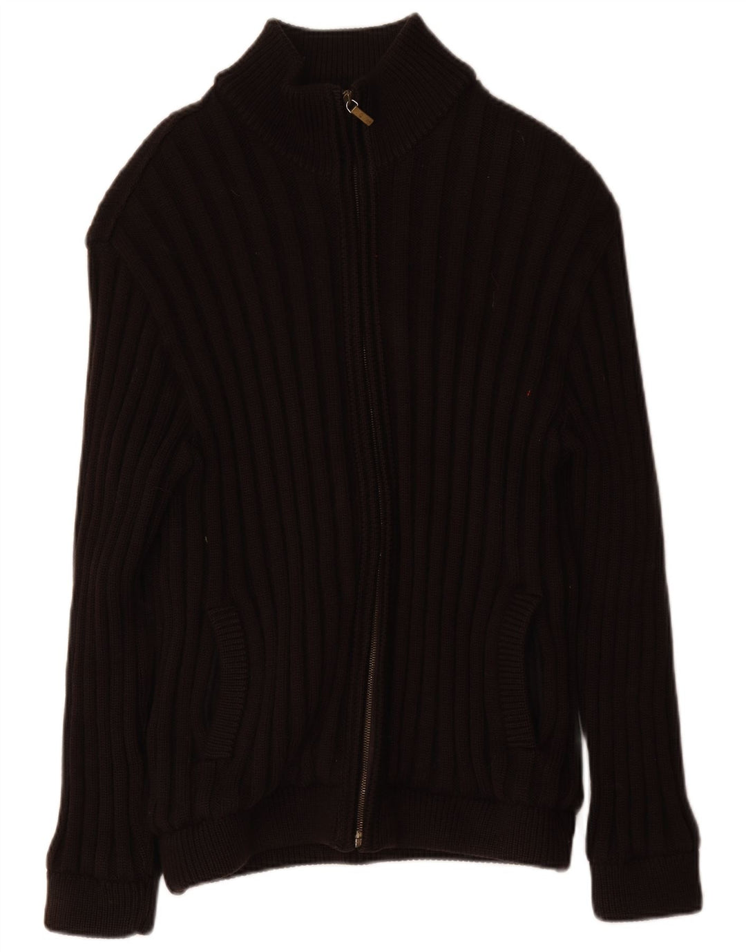 Amerigo Vespucci Mens Full Zip Cardigan Sweater Large Brown