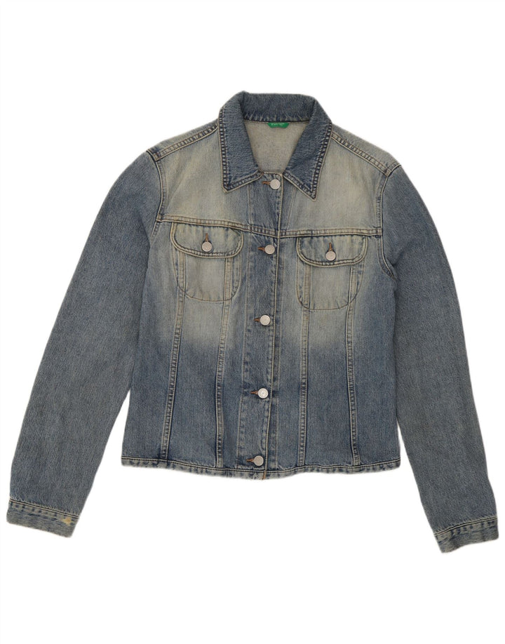 Benetton Womens Denim Jacket UK 16 Large Blue Cotton