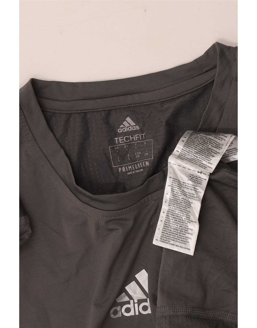 Adidas Mens T-Shirt Top Large Grey Polyester