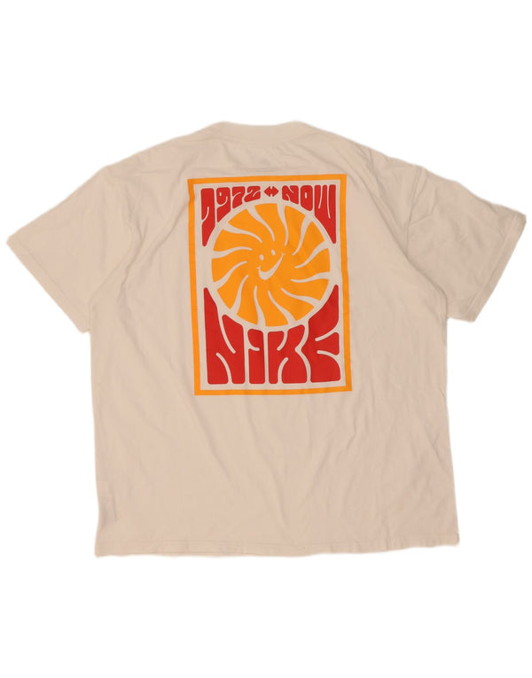 Nike Mens Loose Fit Graphic T-Shirt Top Large White Cotton