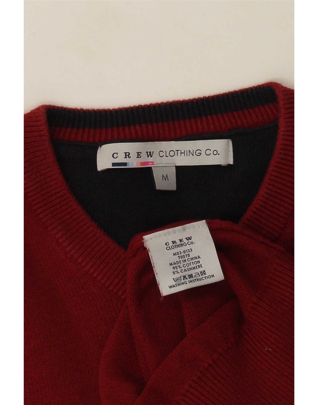 J. Crew Mens V-Neck Jumper Sweater Medium Red Cotton
