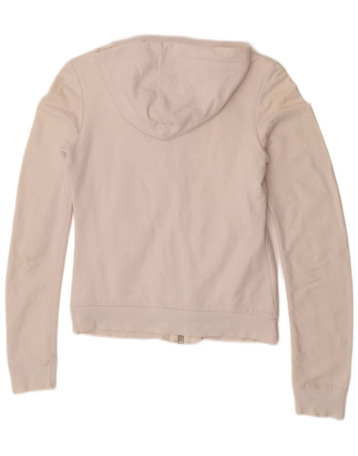 CESARE PACIOTTI Womens Zip Hoodie Sweater IT 42 Medium White Cotton