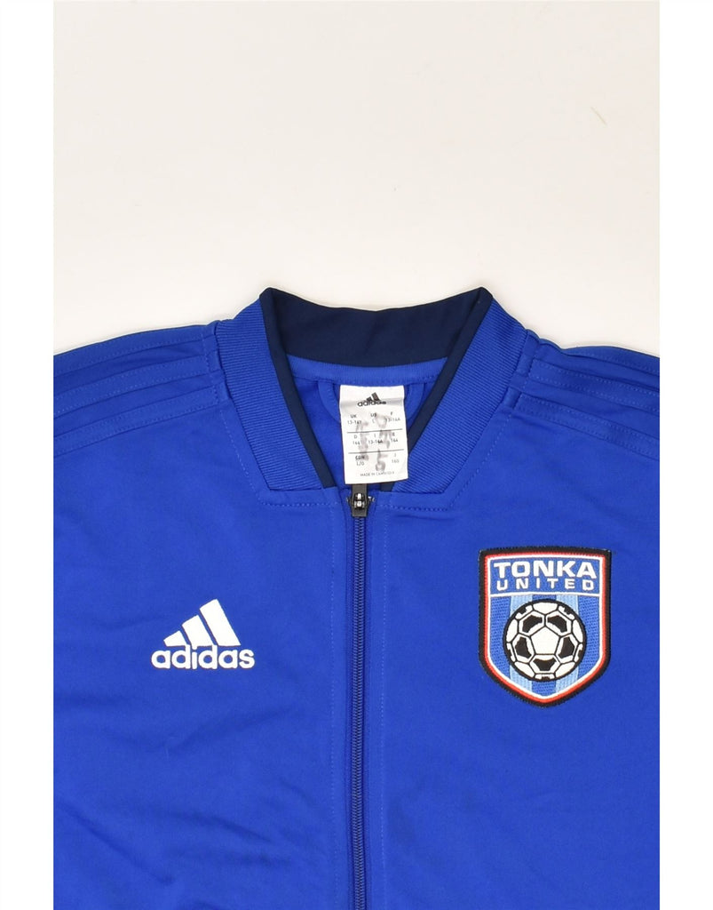 ADIDAS Boys Tracksuit Top Jacket 13-14 Years Blue Polyester | Vintage Adidas | Thrift | Second-Hand Adidas | Used Clothing | Messina Hembry 