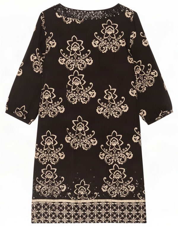Marks & Spencer Womens Per Una Shift Dress UK 10 Small Black Floral