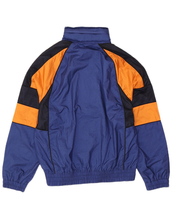 LACOSTE Mens Tracksuit Top Jacket Large Navy Blue Colourblock Polyamide