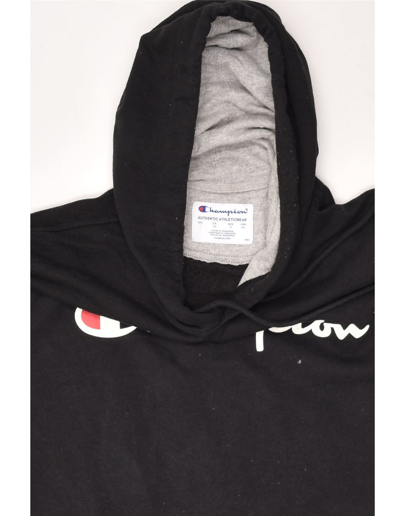 CHAMPION Mens Graphic Hoodie Jumper Large Black Cotton | Vintage Champion | Thrift | Second-Hand Champion | Used Clothing | Messina Hembry 