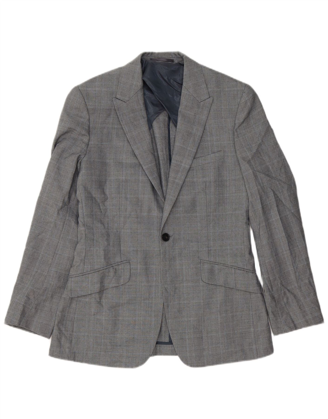 Reiss Mens 1 Button Blazer Jacket UK 36 Small Grey Check