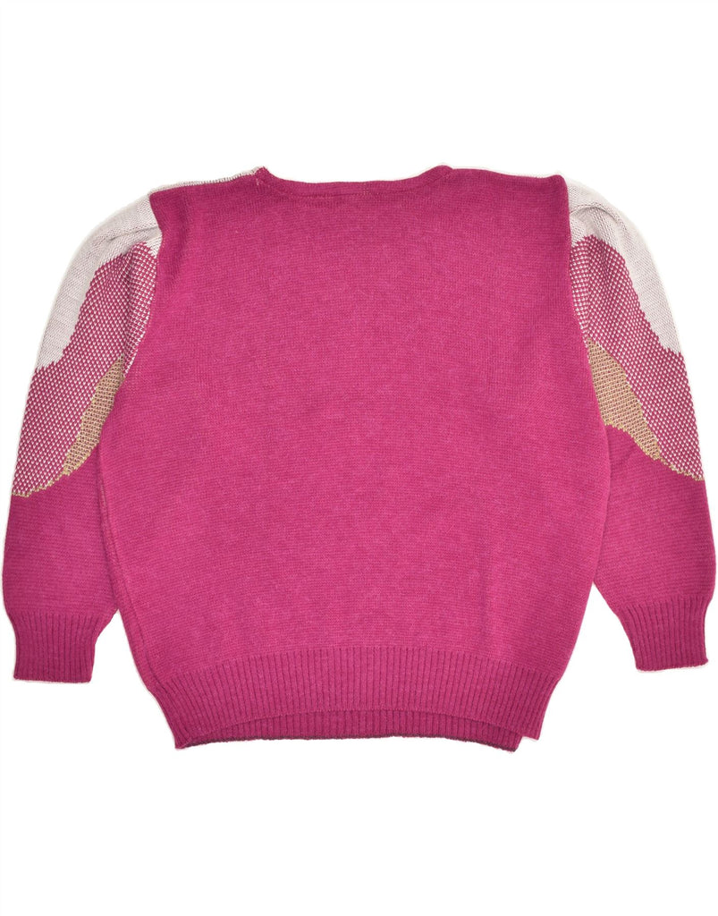 VINTAGE Womens Crew Neck Jumper Sweater IT 52 2XL Pink Wool | Vintage Vintage | Thrift | Second-Hand Vintage | Used Clothing | Messina Hembry 