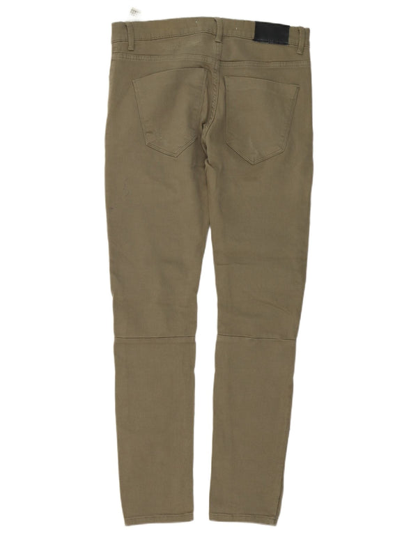 Zara Mens Distressed Skinny Jeans EU 38 Small W30 L30 Khaki