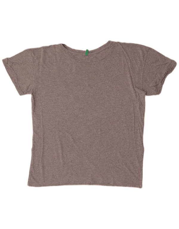 Benetton Womens T-Shirt Top UK 18 XL Grey Flecked