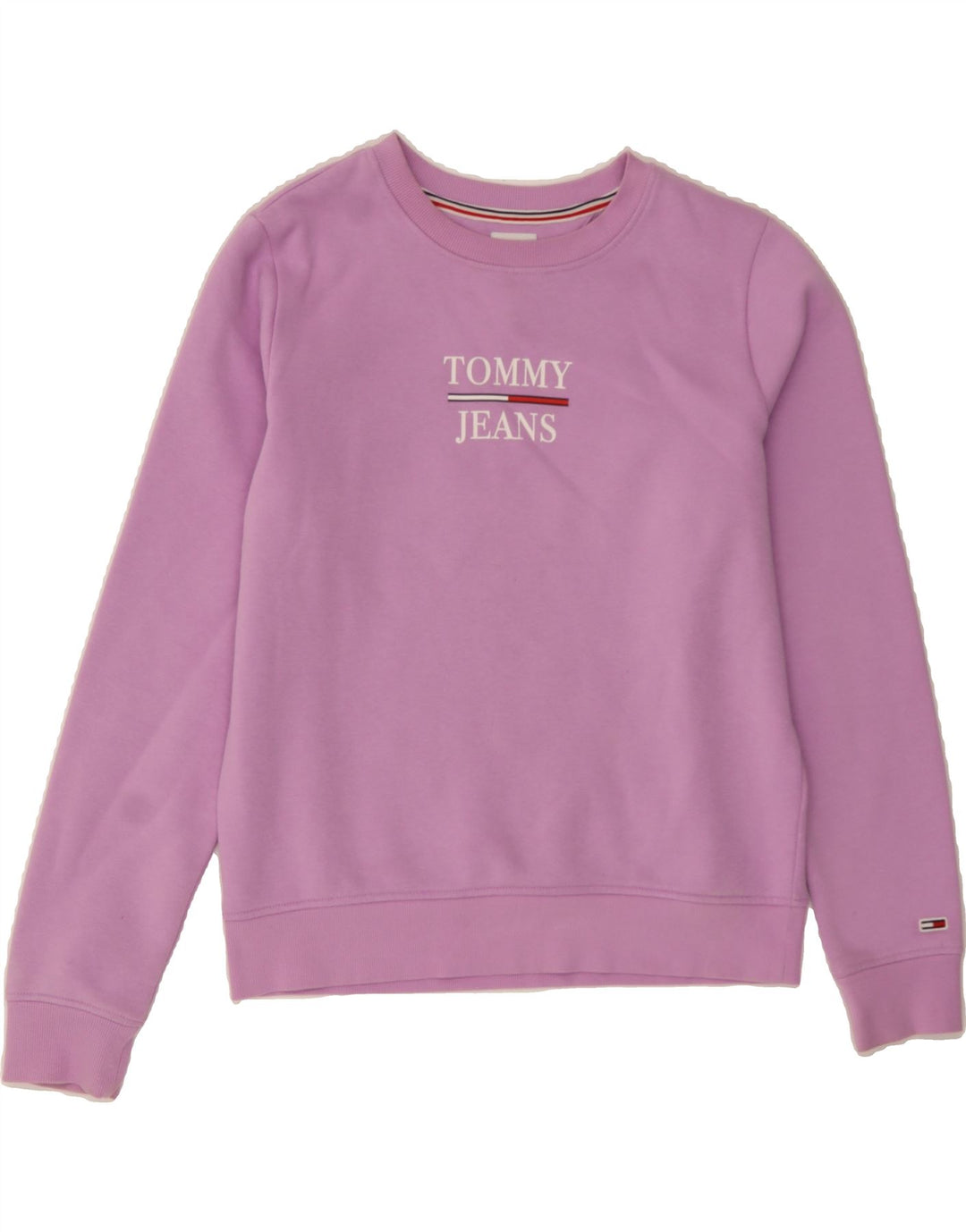 TOMMY HILFIGER Womens Oversized Sweatshirt Jumper UK 10 Small Purple Vintage Tommy Hilfiger and Second-Hand Tommy Hilfiger from Messina Hembry 