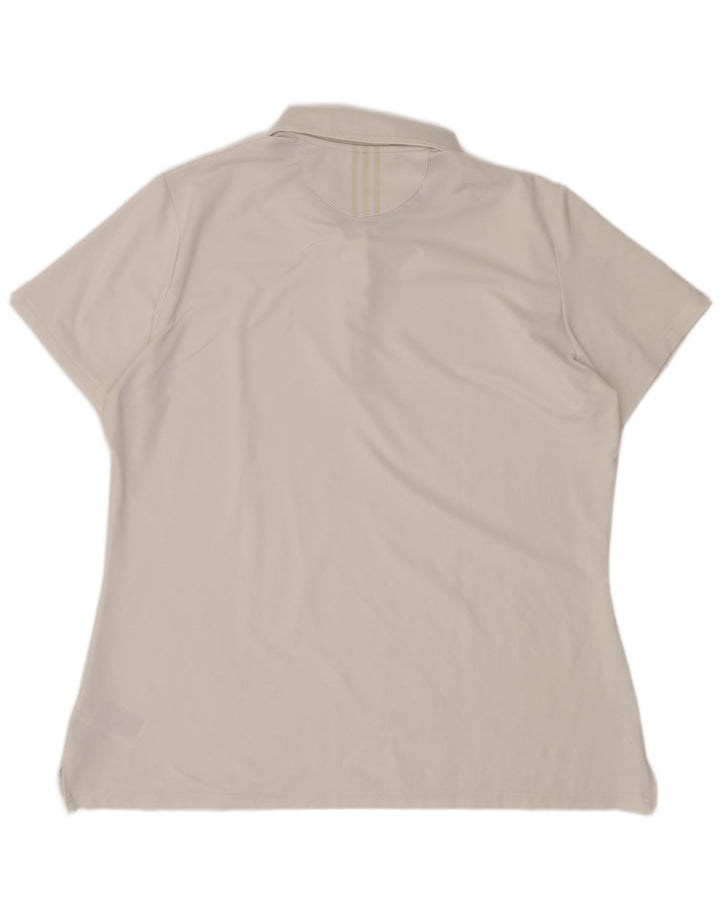 Adidas Womens Polo Shirt UK 18 XL White Polyester