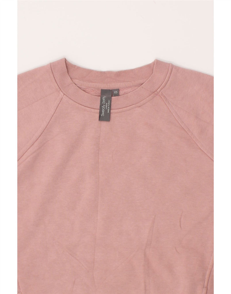 SWEATY BETTY Womens Sweatshirt Jumper UK 6 XS Pink Cotton | Vintage Sweaty Betty | Thrift | Second-Hand Sweaty Betty | Used Clothing | Messina Hembry 