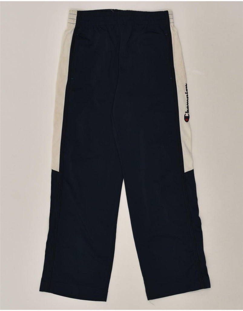 CHAMPION Boys Tracksuit Trousers 9-10 Years Medium Navy Blue Polyester | Vintage Champion | Thrift | Second-Hand Champion | Used Clothing | Messina Hembry 