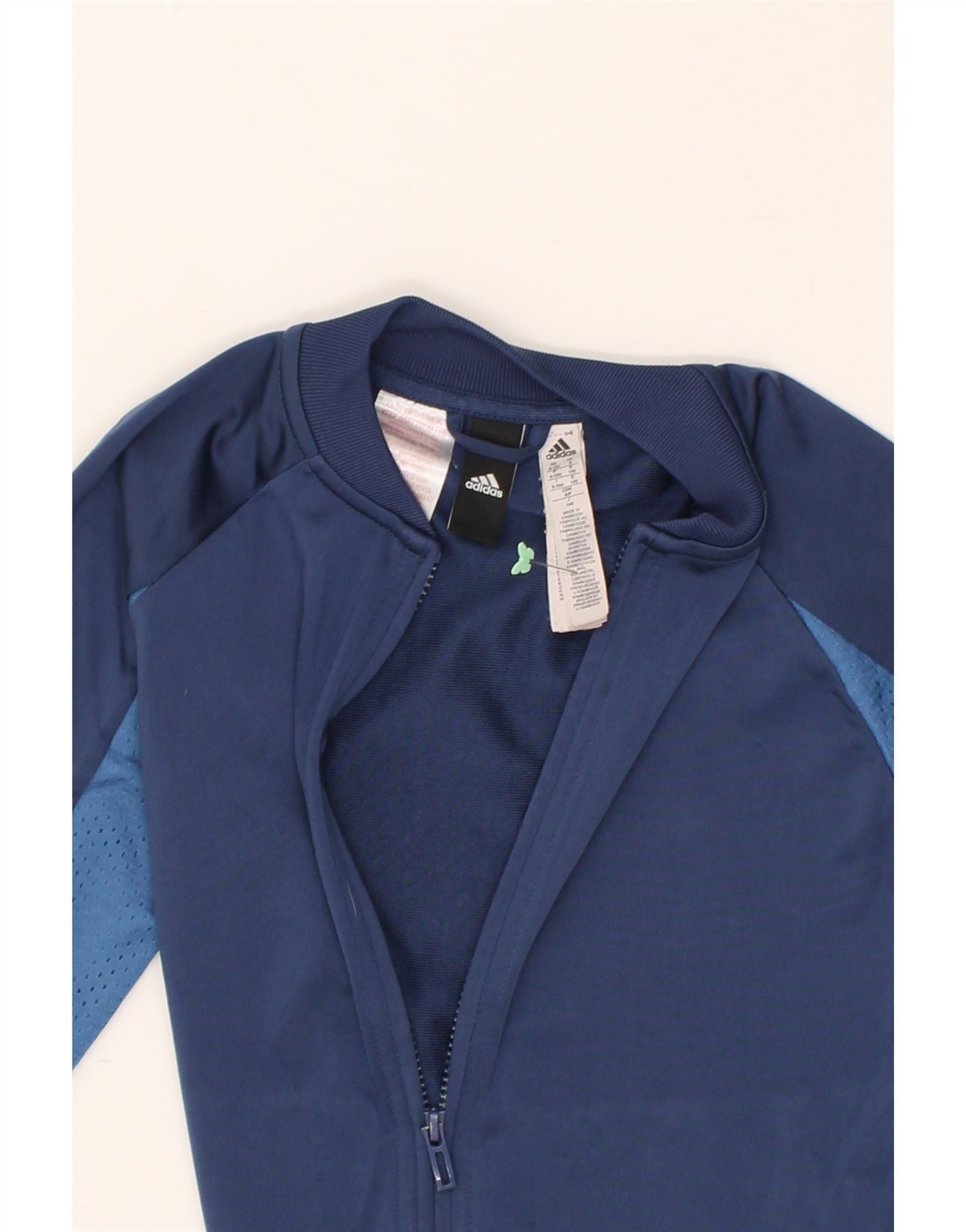ADIDAS Veste de Survêtement Graphique Garçon 9-10 Ans Bleu Marine Polyester | Vintage Adidas | Économie | Adidas d'occasion | Vêtements d'occasion | Messine Hembry