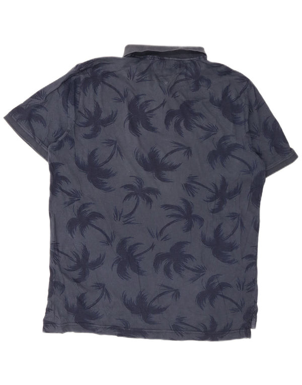 Tommy Hilfiger Mens Graphic Slim Fit Polo Shirt XL Navy Blue Hawaiian