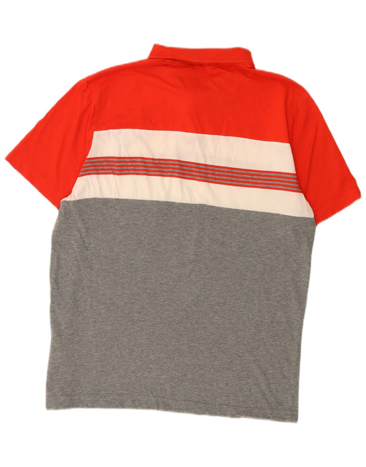 Puma Mens Polo Shirt XL Red Colourblock Cotton
