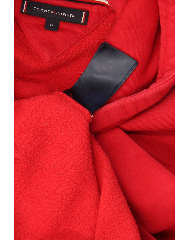 TOMMY HILFIGER Mens Graphic Hoodie Jumper Medium Red