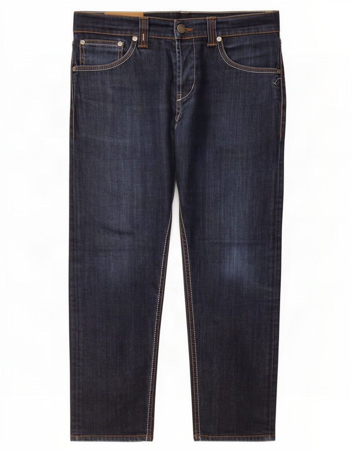Dondup Womens Straight Jeans W34 L25 Navy Blue Cotton
