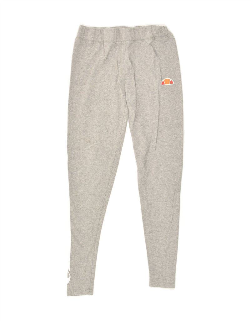 ELLESSE Womens Graphic Tracksuit Trousers UK 12 Medium Grey Cotton | Vintage Ellesse | Thrift | Second-Hand Ellesse | Used Clothing | Messina Hembry 