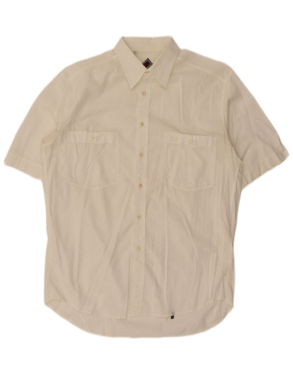 Ungaro Mens Short Sleeve Shirt Size 40 15 3/4 Medium White