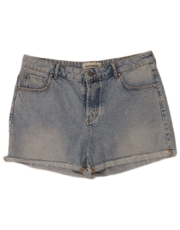 Superdry Womens Denim Shorts W32 Large Blue Cotton
