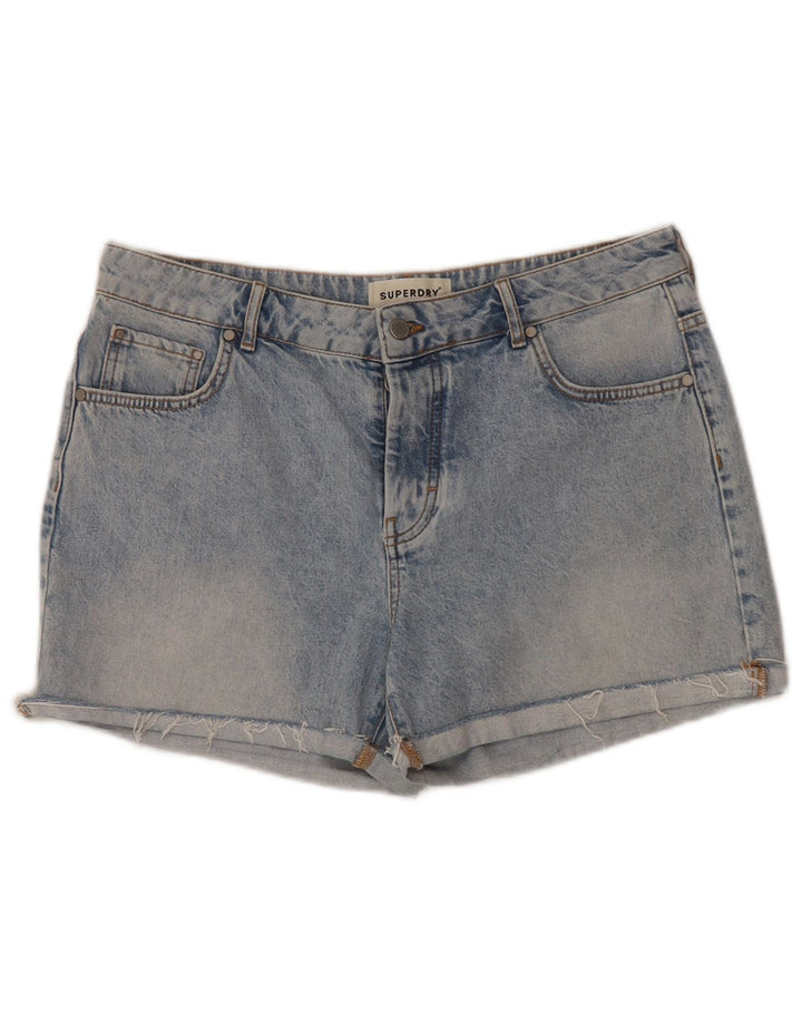 Superdry Womens Denim Shorts W32 Large Blue Cotton