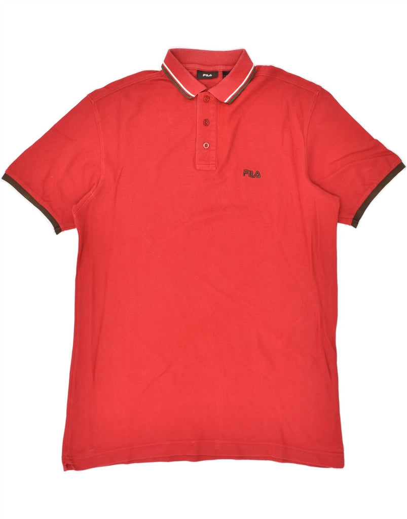 FILA Mens Polo Shirt Large Red Cotton | Vintage Fila | Thrift | Second-Hand Fila | Used Clothing | Messina Hembry 