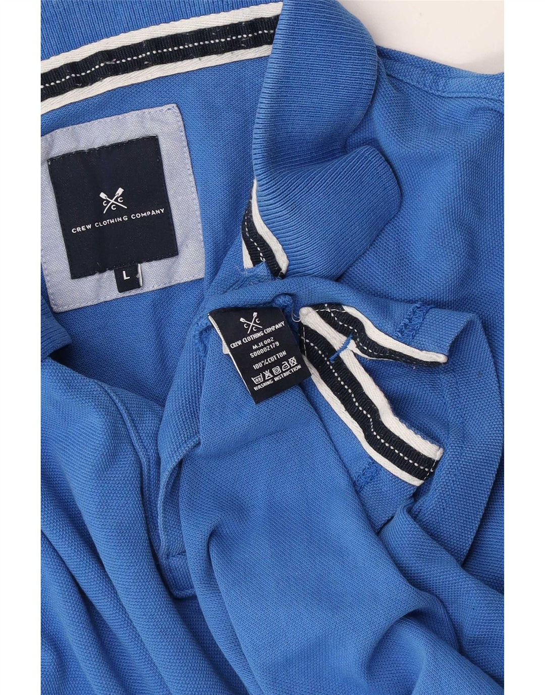 Crew Clothing Mens Polo Shirt Large Blue Cotton