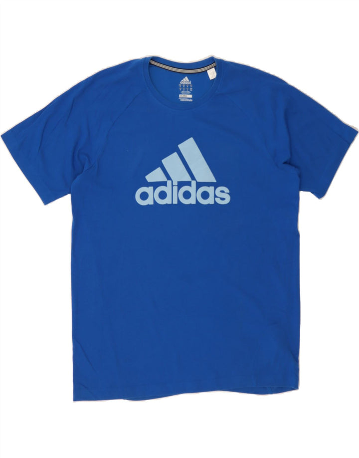 ADIDAS Mens Clima 365 Graphic T-Shirt Top Medium Blue Cotton Vintage Adidas and Second-Hand Adidas from Messina Hembry 