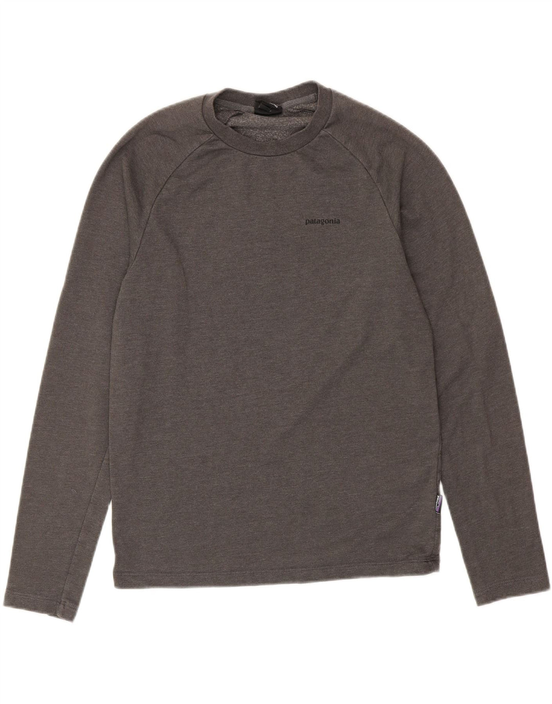 PATAGONIA Mens Graphic Top Long Sleeve Small Grey Cotton