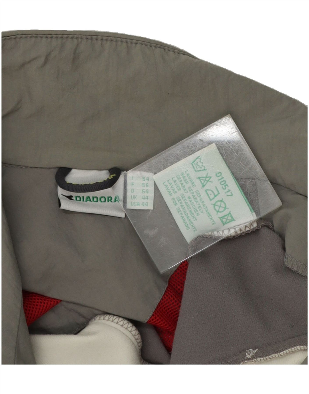DIADORA Mens Tracksuit Top Jacket UK 44 XL Grey Colourblock Polyamide Vintage Diadora and Second-Hand Diadora from Messina Hembry 