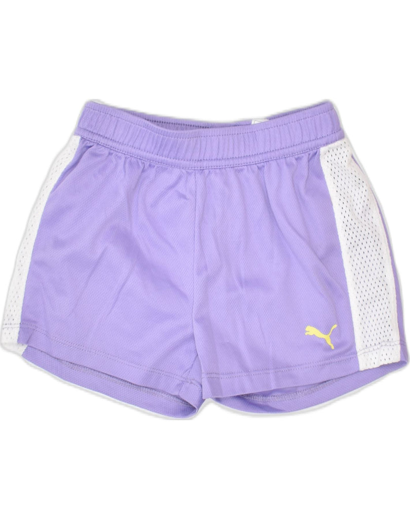 PUMA Girls Sport Shorts 4-5 Years Purple Polyester Sports | Vintage | Thrift | Second-Hand | Used Clothing | Messina Hembry 