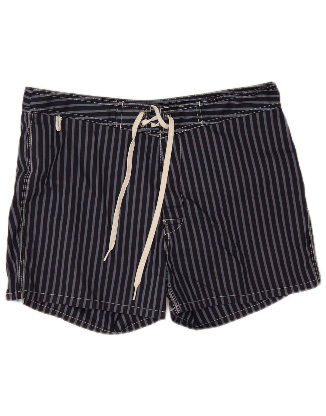 Sundek Mens Swimming Shorts Medium  Navy Blue Striped Polyester