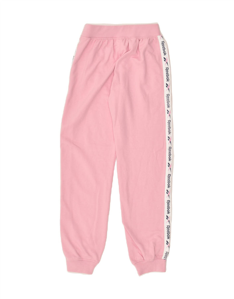 REEBOK Girls Graphic Tracksuit Trousers Joggers 13-14 Years Pink Cotton | Vintage Reebok | Thrift | Second-Hand Reebok | Used Clothing | Messina Hembry 