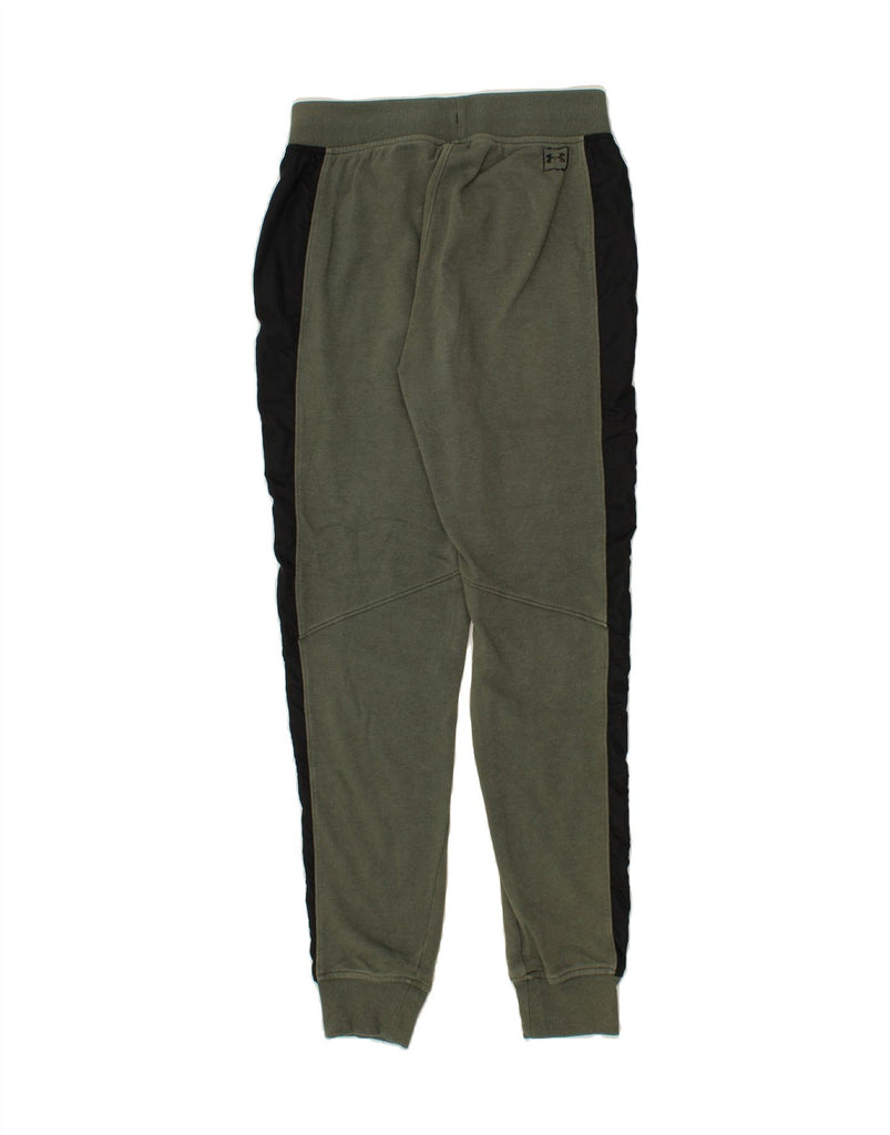 UNDER ARMOUR Mens Tracksuit Trousers Joggers Small Khaki Colourblock | Vintage Under Armour | Thrift | Second-Hand Under Armour | Used Clothing | Messina Hembry 