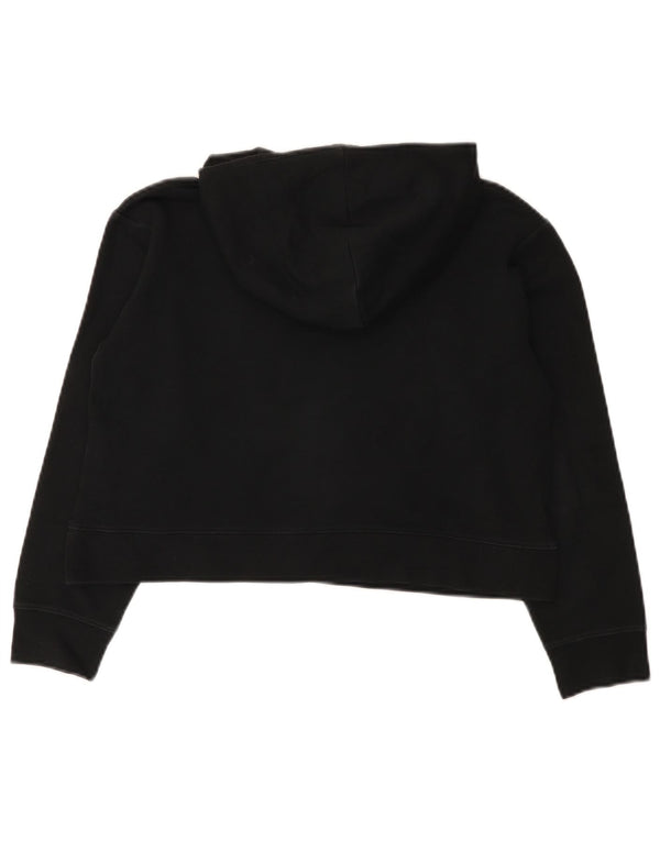 Jordan Girls Crop Hoodie Jumper 12-13 Years Large Black Cotton