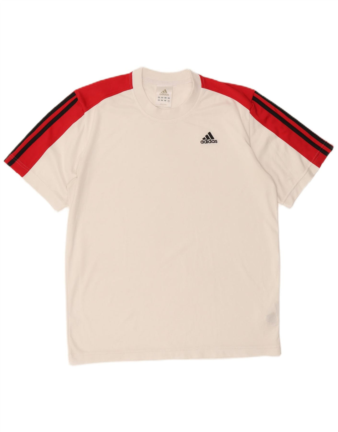 Adidas Mens T-Shirt Top UK 40/42 Medium White Colourblock Polyester