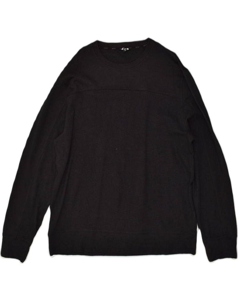 DKNY Mens Sweatshirt Jumper XL Black Cotton | Vintage Dkny | Thrift | Second-Hand Dkny | Used Clothing | Messina Hembry 